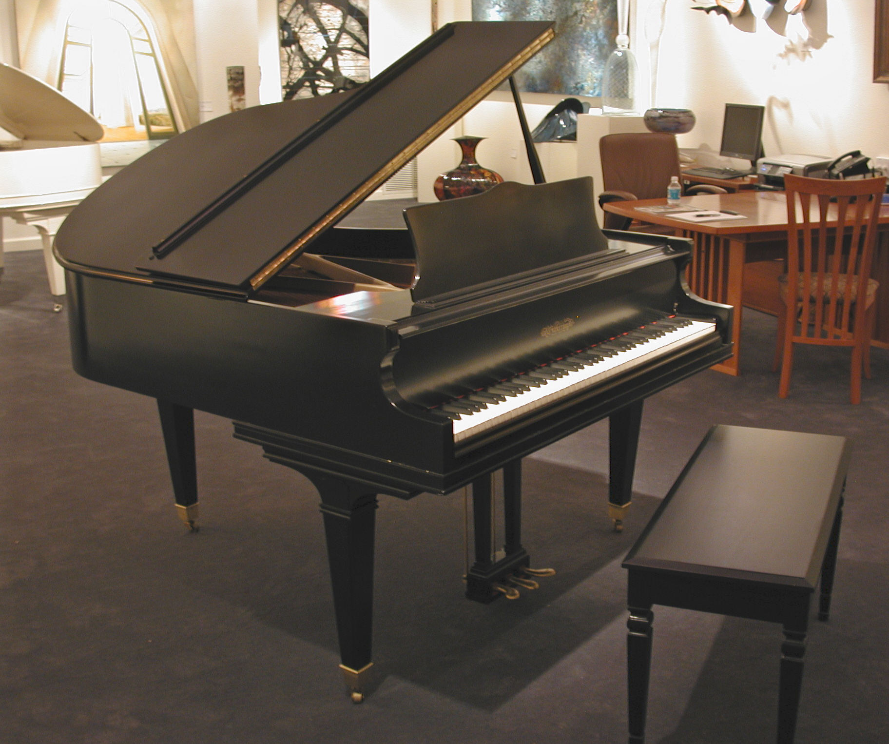 Chickering front full view with bench